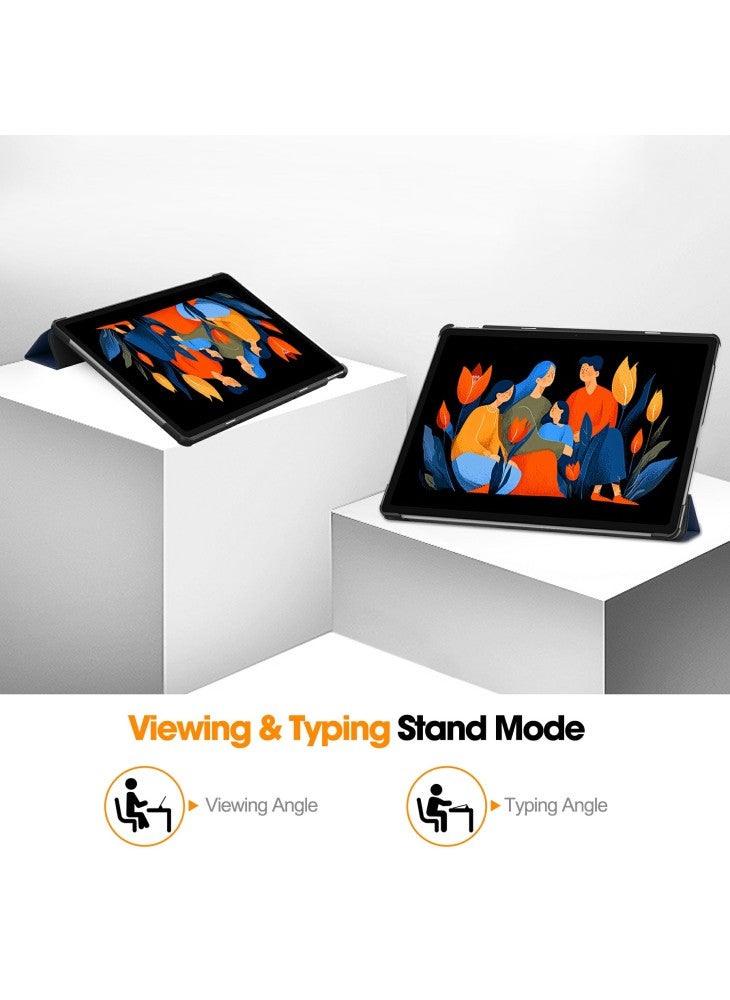 For Lenovo Idea Tab Plus Case Anti-Drop Leather Stand Tablet Cover - Blue - Image 5